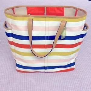 Coach Hadley Oversized Striped Beach Tote